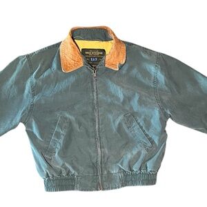 Vintage GAP Green Boys Jacket with Brown Collar size Small